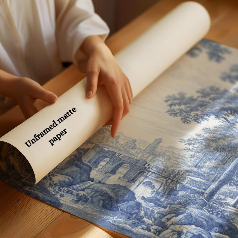 Vintage Blue Toile Landscape | Classic French Wall Art | Chinoiserie ...