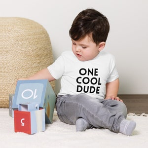 Cool Toddler Tee for Little Dudes - Short Sleeve Shirt ,Cool Dude Toddler Shirt - Retro Kids Shirt - Cute Little Dude Natural Toddler Tee