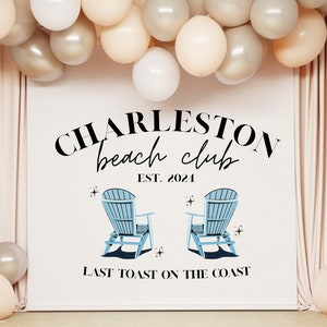 Custom Bachelorette Banner, Personalized Bach Party Wall Photobooth Decor, Cute Banner for Coastal Girls Weekend: FREE SHIPPING