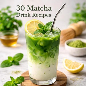 Original Matcha Drink Recipe Book – 30 Iced Lattes, Smoothies & Frappes (Digital Download)