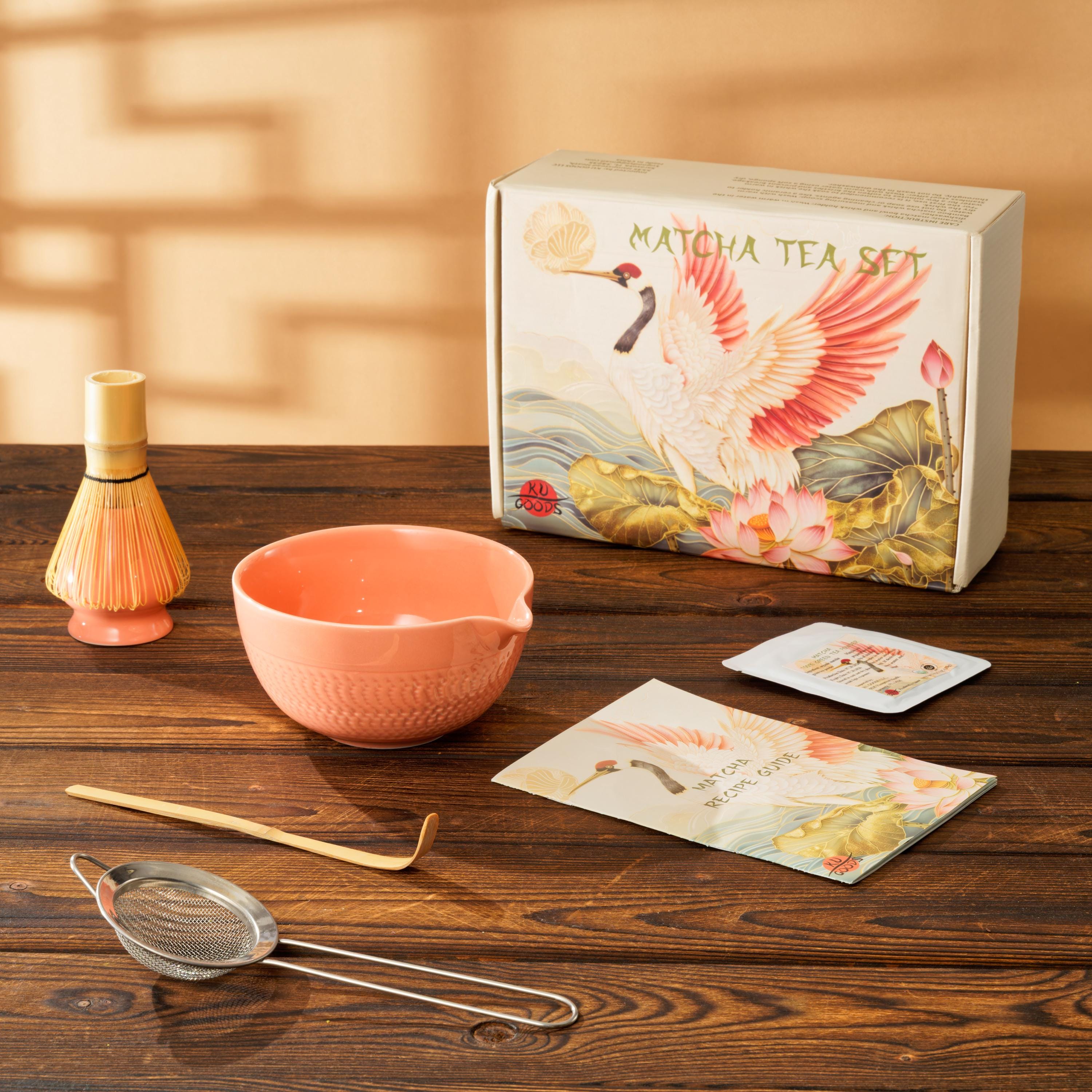 Kit Ceremonia Matcha Original Juego De Té Matcha Japonés - Cuenco Cerámico 400 Ml, Batidor De Bambú (chasen) Y Cuchara (chashaku) | Incluye Caja De Regalo Cuenco Matcha 400 Ml Cerámica