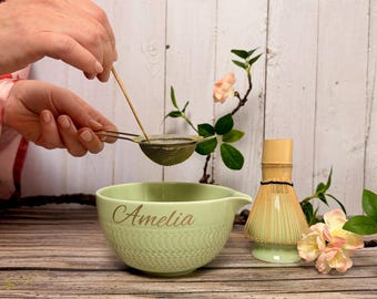 Custom Matcha Set – Ready Gift, Handmade Matcha Kit with Bowl & Whisk