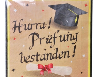 Tischdekoration zur Prüfung Abitur Abschluss   "Prüfung bestanden"