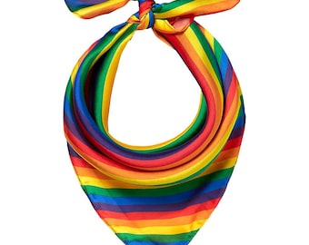 Rainbow Bandana Scarf "Love Peace Happiness" (55 x 55 cm)
