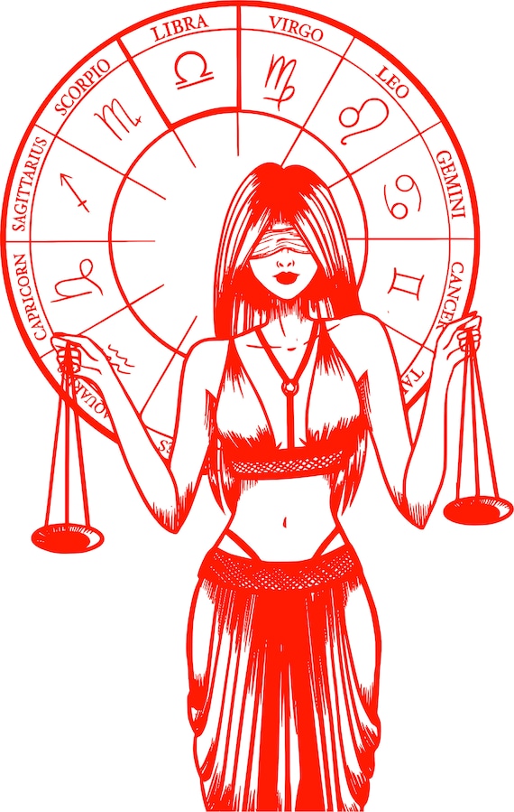 Libra Zodiac Sign. Astrological Sign. Beautiful Girl. Beautiful