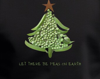 Hilarious Xmas Vegetable Shirt Gifts for Grandparents Holiday Fun Christmas Pun T-Shirt Let There Be Peas on Earth Vegetable Xmas Tee