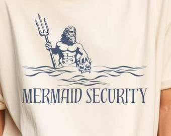 Merdad Mermaid Security T-Shirt: Funny Dad Party Tee
