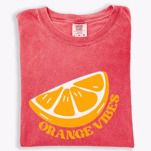 Orange Vibes Summer T-Shirt: Citrus Graphic Tee, Matching Vacation Shirt