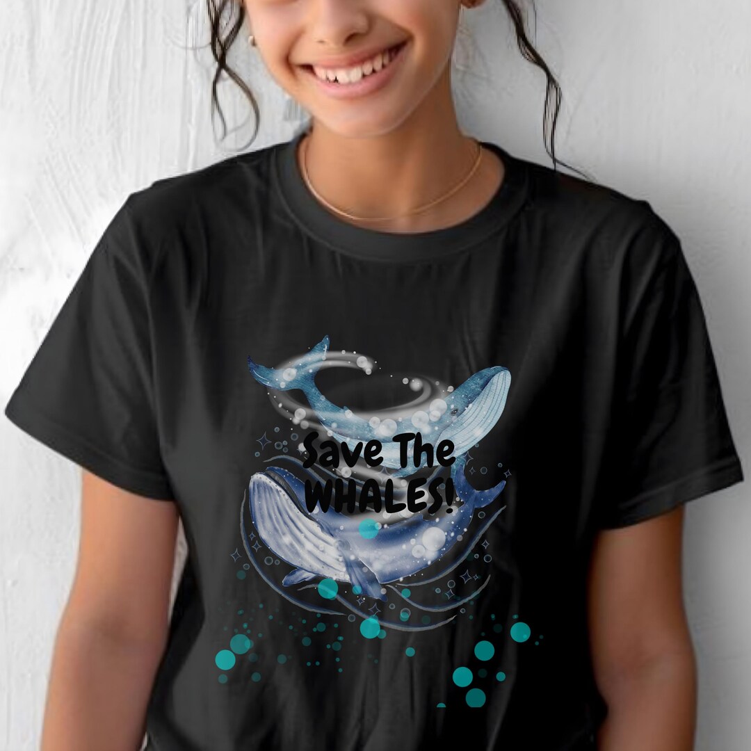 Ocean Guardian Tee Save the Whales Graphic Trendy Marine Life ...