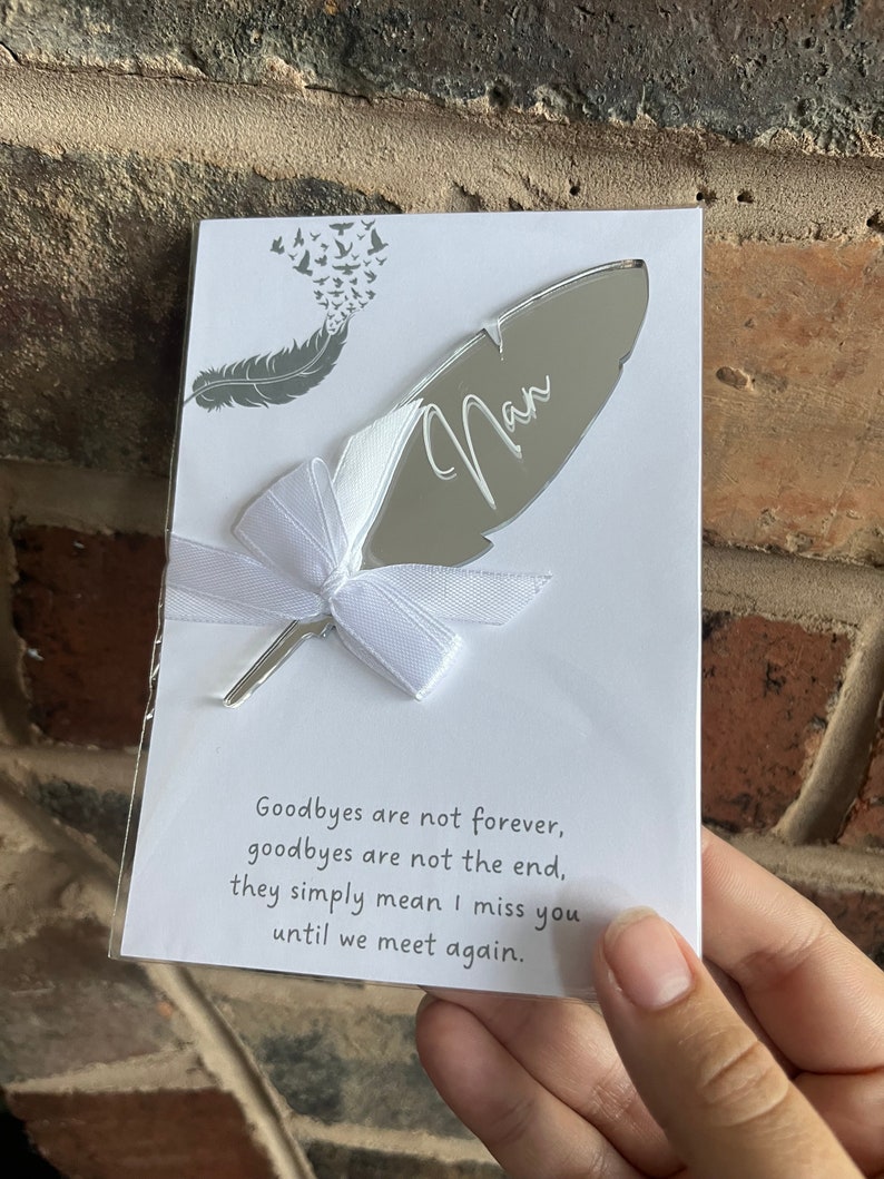 Personalised Memorial Feather Decoration Bauble zdjęcie 5