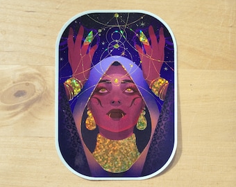 Oracle glitter vinyl sticker fantasy magic celestial sticker tarot witch witchy