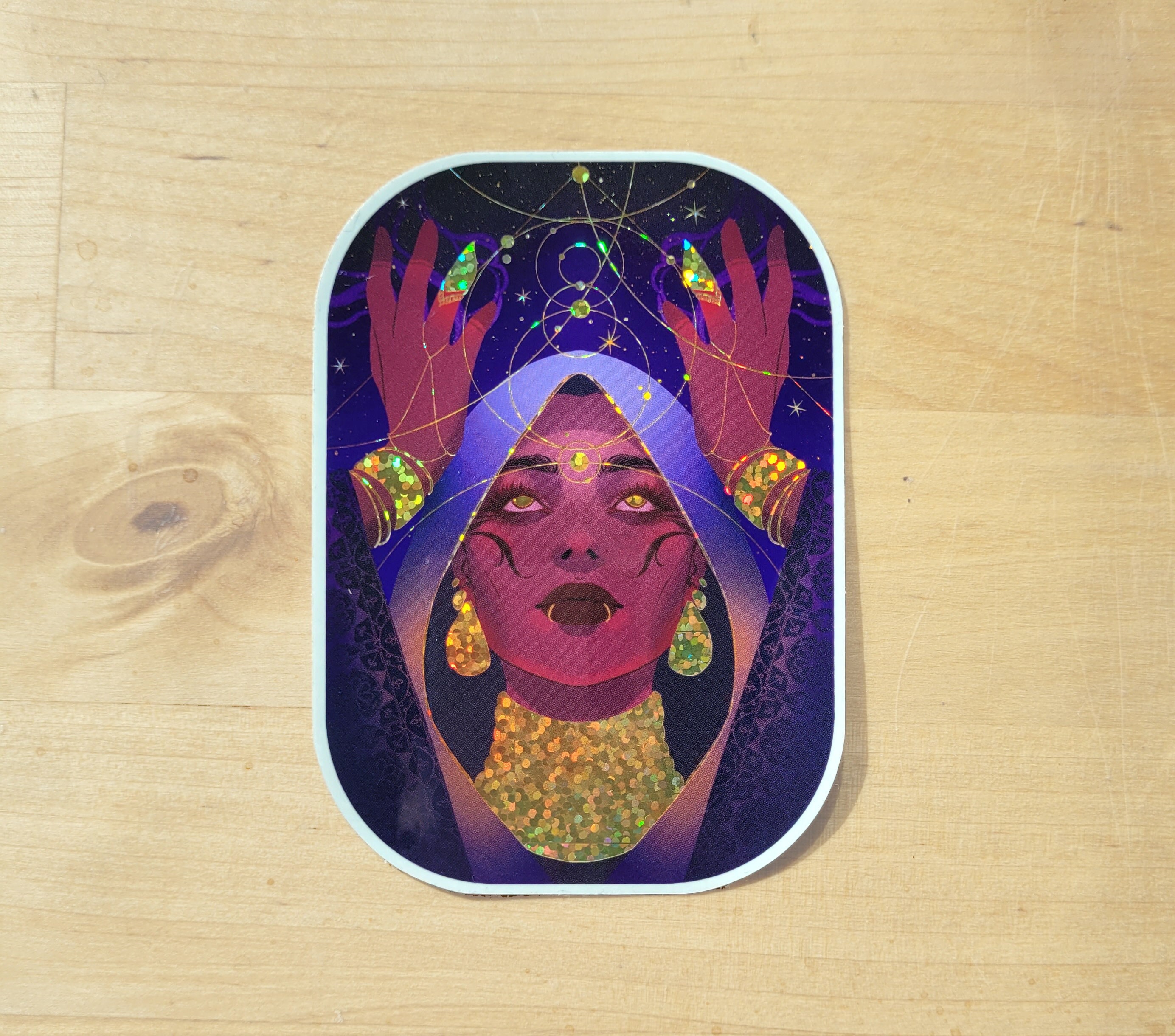 Oracle Glitter Vinyl Sticker Fantasy Magic Celestial Sticker Tarot ...