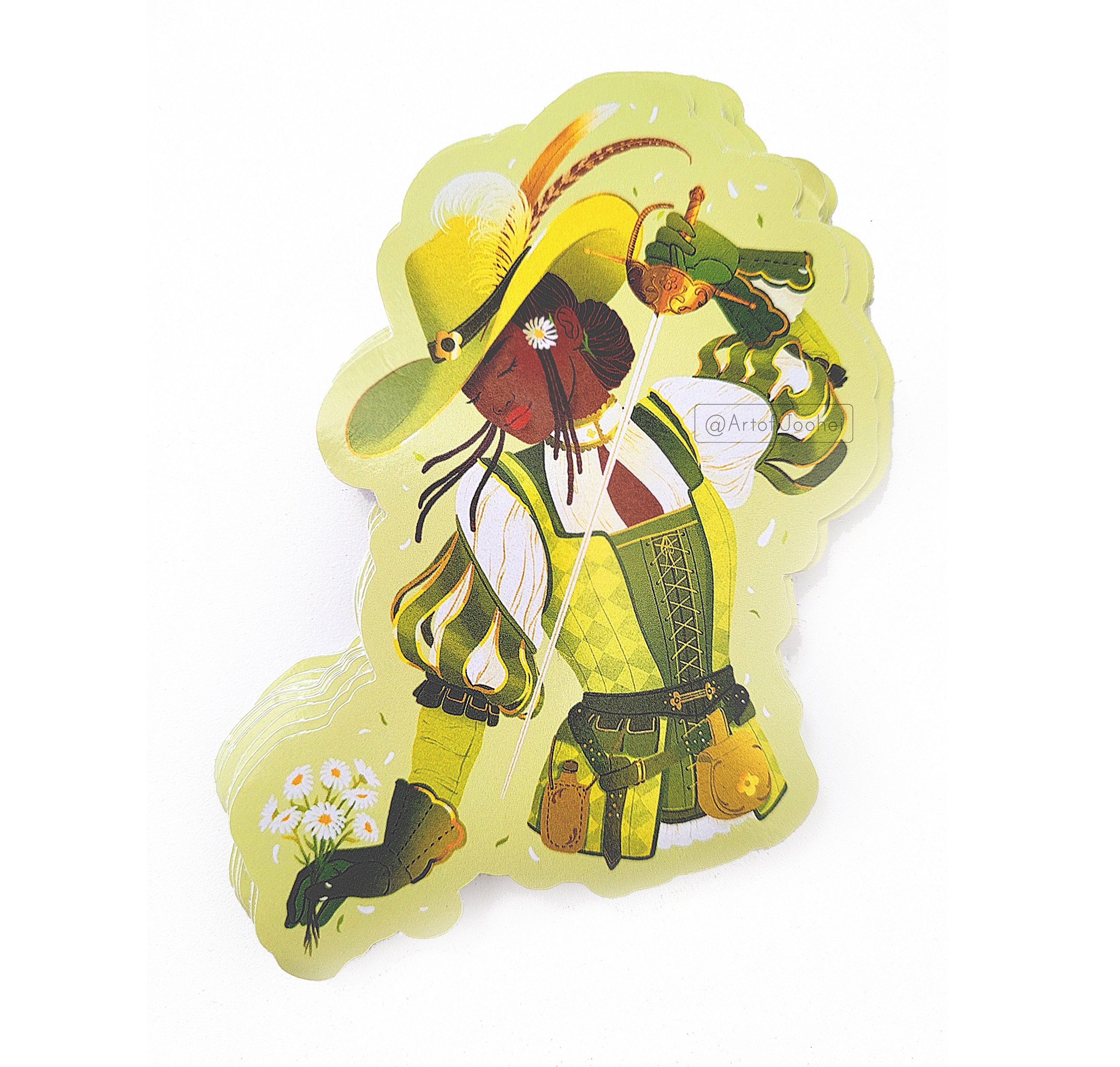 Summer Musketeer Vinyl Sticker- Female Knight Sticker Fantasy Sticker ...