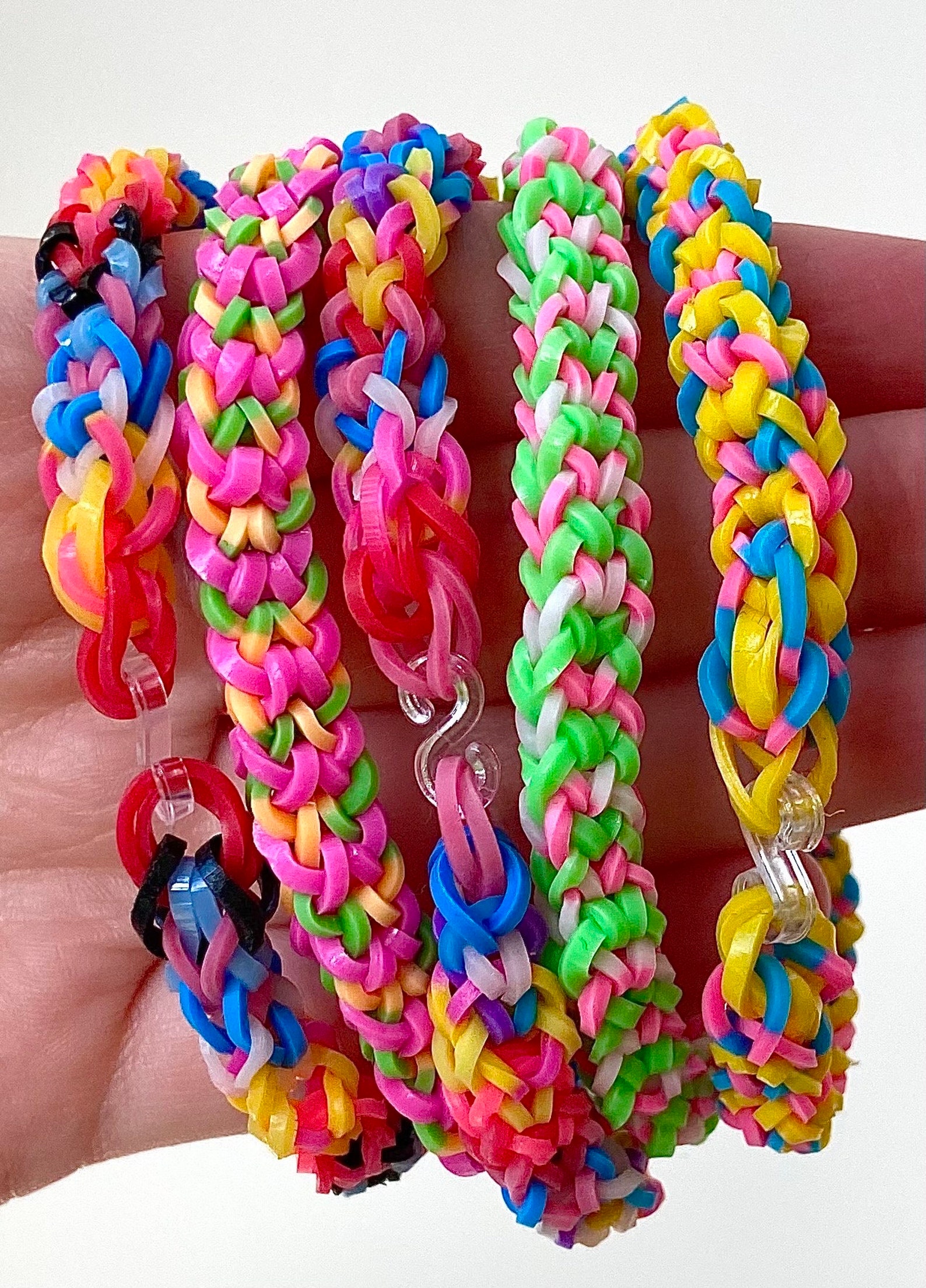 Bundle of Inverted Fishtail Rainbow Loom Band Bracelets - Etsy