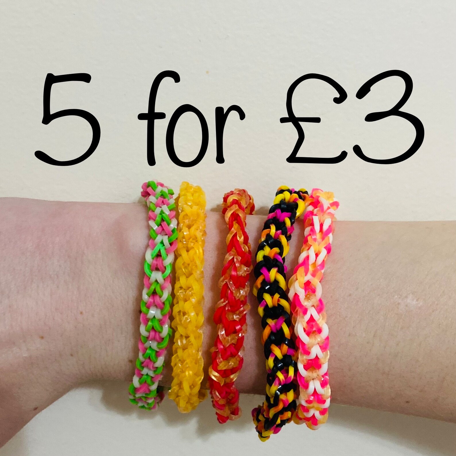 Bundle of Inverted Fishtail Rainbow Loom Band Bracelets - Etsy
