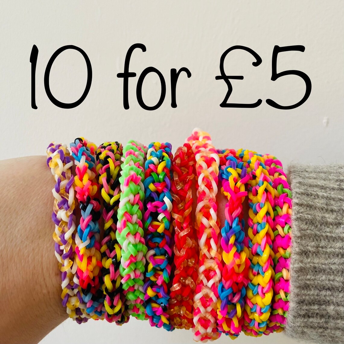 Bundle of Inverted Fishtail Rainbow Loom Band Bracelets - Etsy