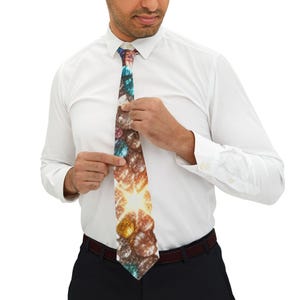 Sparkling Beaded Necktie, Elegant Tie for Formal Events, Unique Gift for Dad, Wedding Accessory, Colorful Tie Design