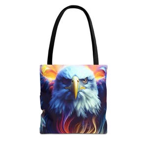 Eagle Tote Bag - Wildlife Nature Bird Lover, Animal Print Beach Bag, Canvas Shoulder Handbag, Eco-Friendly Shopping Tote, Gift for Outdoors