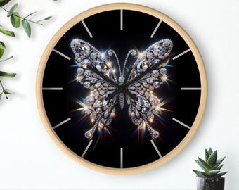 Butterfly Wall Clock: Sparkling Elegant Home Decor