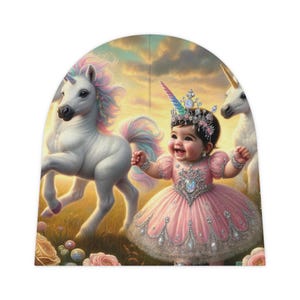 Babymutsje, mutsje, newbornmutsje, kleine prinses Eenhoorn, kraamcadeau, babymutsje