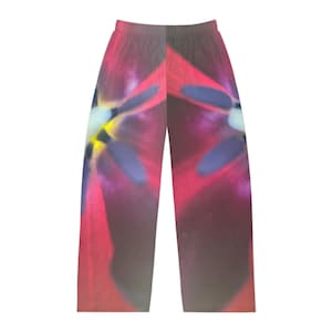 Vibrant Floral Men&#39;s Pajama Pants: Cozy Polyester Lounge Wear