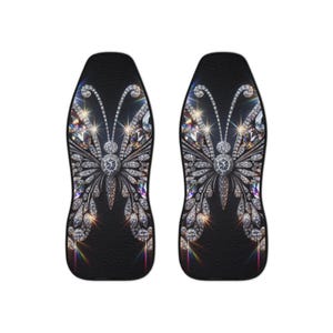 Sparkling Butterfly Car Seat Covers: Glam Auto Interior (Set of 2)