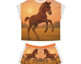 Pijama de caballo / Pijama corto y acogedor para mujer