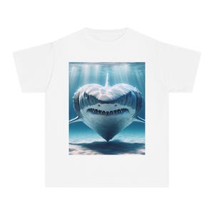 Shark Love Youth Tee - Cute Shark Apparel, Kids Summer Shirt, Ocean Lover Gift, Underwater Adventure Tee, Beach Day Clothing