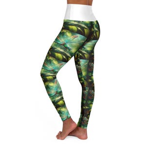 Leggings de yoga taille haute bohème libellule