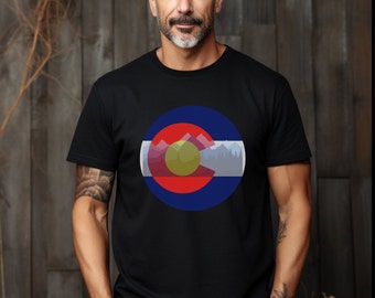 Colorado flag t-shirt, Colorado mountain flag t-shirt, Colorado souvenir t-shirt, Colorado t-shirt, Colorado t-shirt