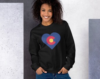 Colorado sweatshirt Colorado flag sweatshirt Colorado heart sweater Colorado sweater Gift Colorado Custom sweater