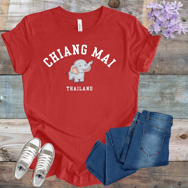 Chiang Mai Thailand t-shirt Thailand Elepahnt t-shirt Thailand travel Chiangmai tshirt Chiangmai shirt Thai t-shirt Elephant Chaingmai Thai