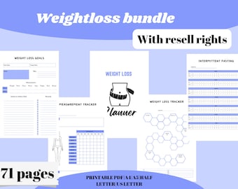 PLR Weight Loss Journal| Fitness Planner| Meal Planner| Digital  Planner| Weight Tracker| Workout Planner| Printable