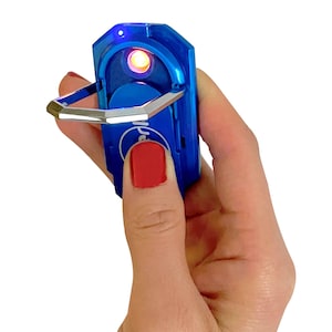 2PK Electric Lighters (Silver/Blue) Unique USB Rechargeable Cigarette Phone Lighter, Phone Kickstand, Flameless Plasma Arc Lighter, gift box