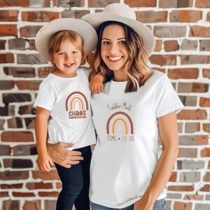 Mummy & Daughter Matching T-Shirts, Toddler Math Time = Chaos and Chaos Coordinator, Gifts for Mom, Mothers Day, Birthdays, Mom Daughter Day