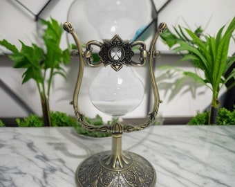 U-shaped bronze glass time hourglass timer personalized creative office metal ornaments decoration