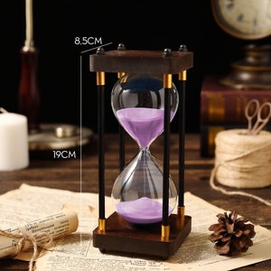 Handmade Custom Wooden Hourglass Living Room Decoration Personalized Gift Purpurowy