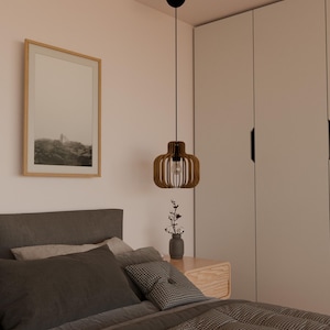 Modern wooden pendant light | minimalist pendant light | handmade lamp | ceiling light | chandelier | lighting