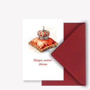Biglietto per la festa della mamma / Regina dei nostri cuori / Regalo per la festa della mamma o per il compleanno - cartolina per la mamma preferita / fatto a mano / bifacciale
