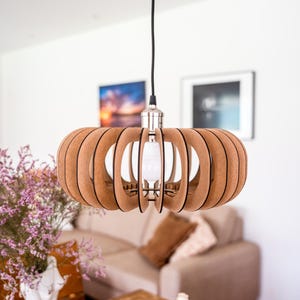 Wooden hanging lamp | Pendant lamp | Handmade lamp | Ceiling light | Chandelier | Lighting | minimalist modern design