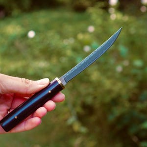 Damascus Pocket Knife Stainless Steel Japanese Leather Wooden Handle Hunting Knife Folding Knife Outdoor Camping VG10