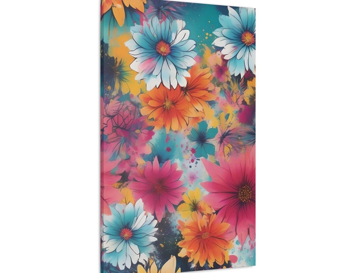 Colorful Floral Wall Art Flowers of Ruth Canvas Bright Home Decor