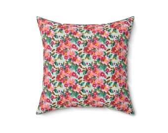 Sea Throw Pillow Oceanic Blossom Decorative Floral Indoor Pillow
