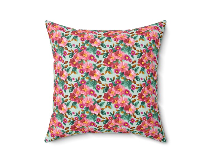 Sea Throw Pillow Oceanic Blossom Decorative Floral Indoor Pillow