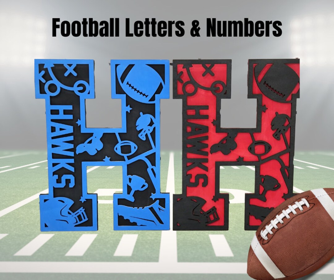 Personalized Football Letter: Team Colors, Coach Gift, Nursery Decor - Etsy