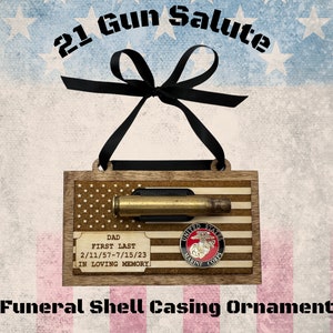 21 Gun Salute bullet holder personalized Funeral Shell Casing holder gift for military shell casing ornament commerative bullet holder gift