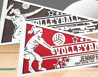 Personalized Volleyball gift for team coach gift senior award sports nursery decor school spirit gift for athlete birthday gift pennant