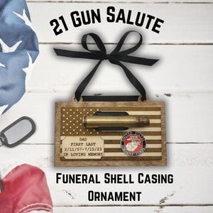 21 Gun Salute bullet holder personalized Funeral Shell Casing holder gift for military shell casing ornament commerative bullet holder gift