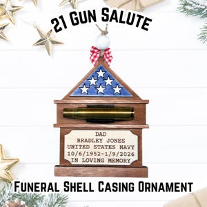 21 Gun Salute bullet holder personalized Funeral Shell Casing holder gift for military shell casing ornament commerative bullet holder gift