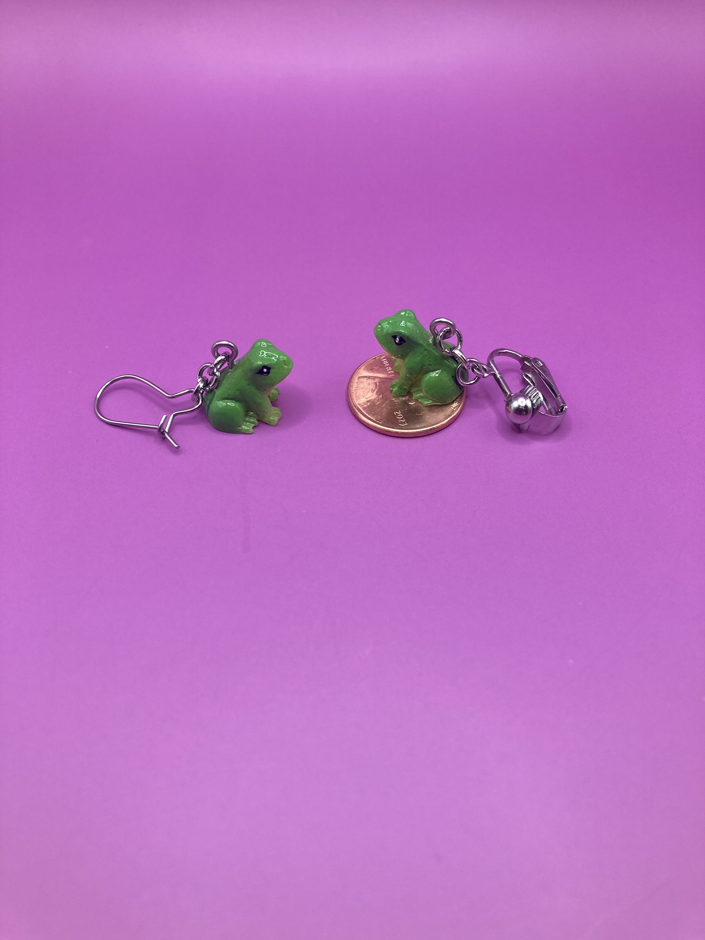 Orecchini A Rana Verdi In Argento 925 Con Cristallo, Confezione Regalo